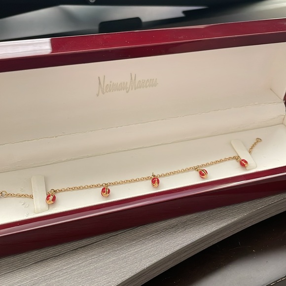 18k Aaron Basha enamel ladybug bracelet - Picture 3 of 5